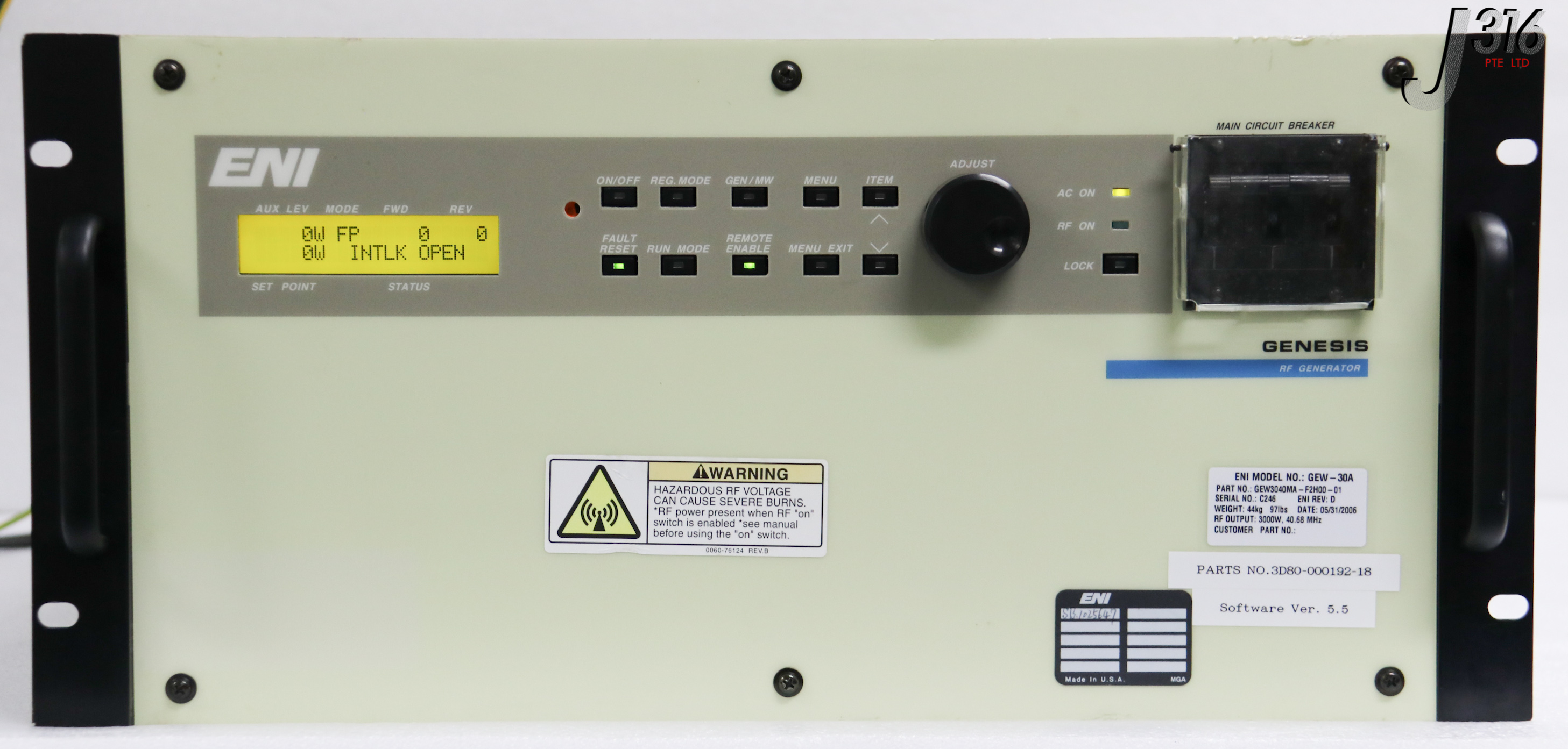 s　② 32457 ENI RF GENERATOR, GENESIS, 3000W, 40.58MHZ, GEW3040MA-F2H00